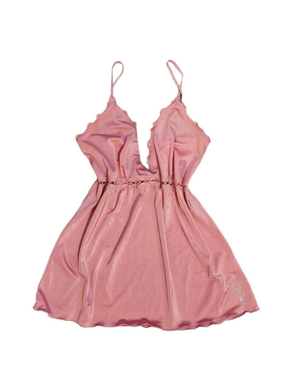Pink Satin Playboy Tank